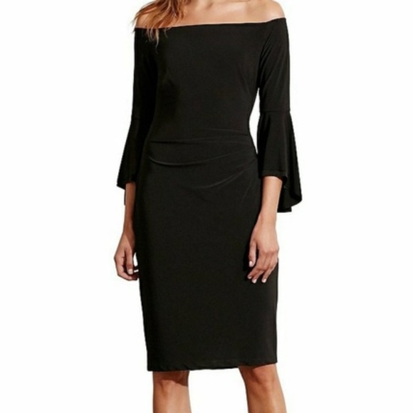 Ralph Lauren Dresses & Skirts - NWT Black Off Shoulder Bell Sleeve Cocktail Dress